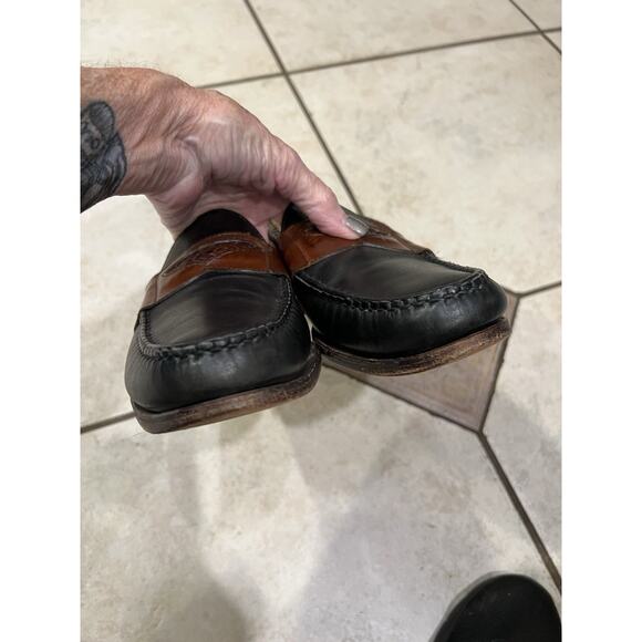 Allen Edmonds Newcastle Penny Loafer Brown Black Weave Trim Size 10 B main image 8